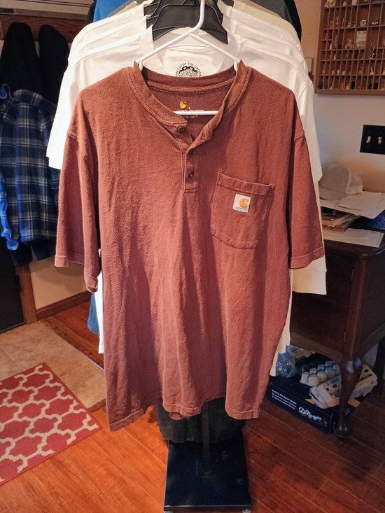 Carhartt Other - Carhartt Men’s Rust Brown Henley Pocket Short Sleeve Shirt